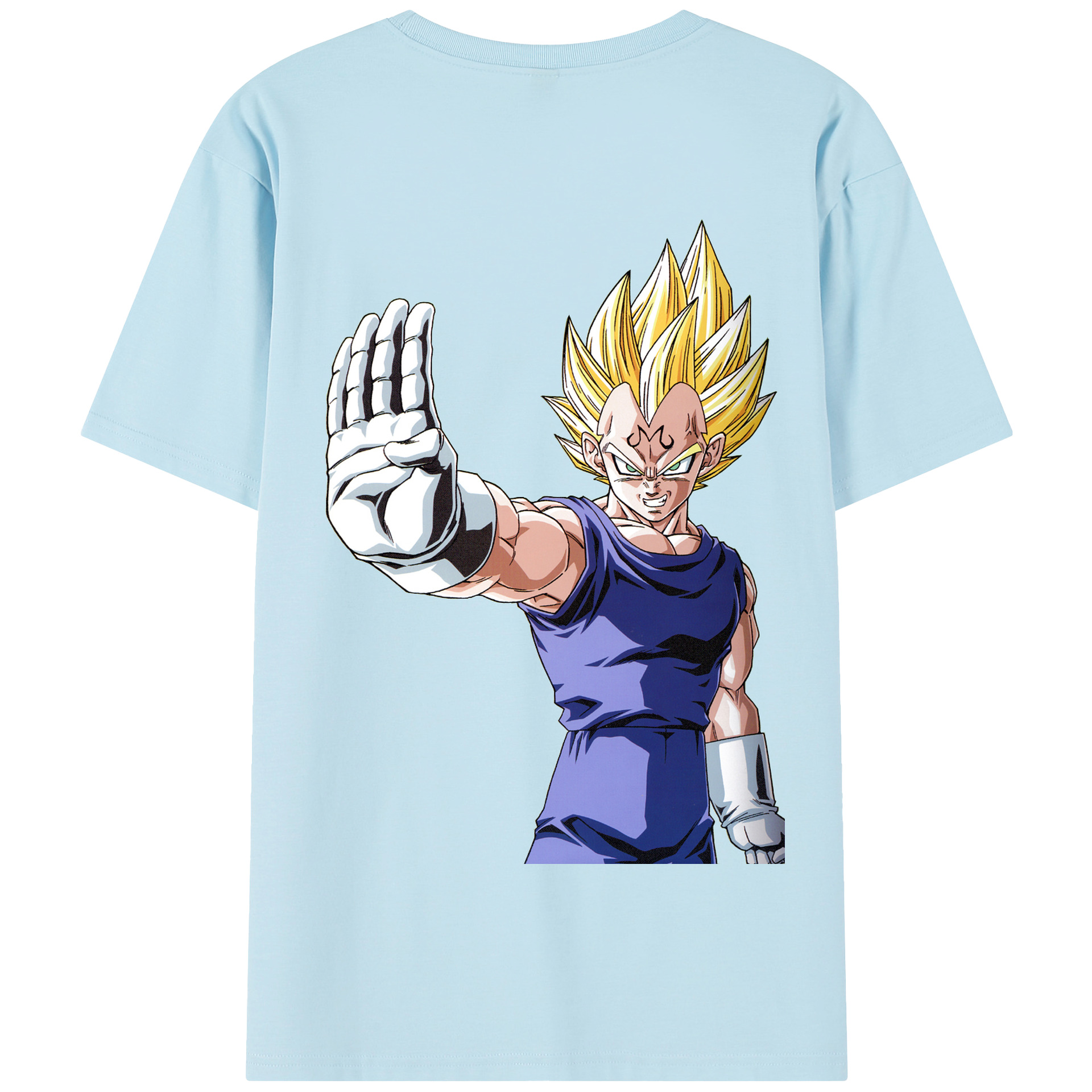 （画像用） ドラゴンボール ベジータ四世（Bejīta Yonsei）DRAGON BALL Vegeta IV 綿100％半袖Tシャツ（背面プリント）